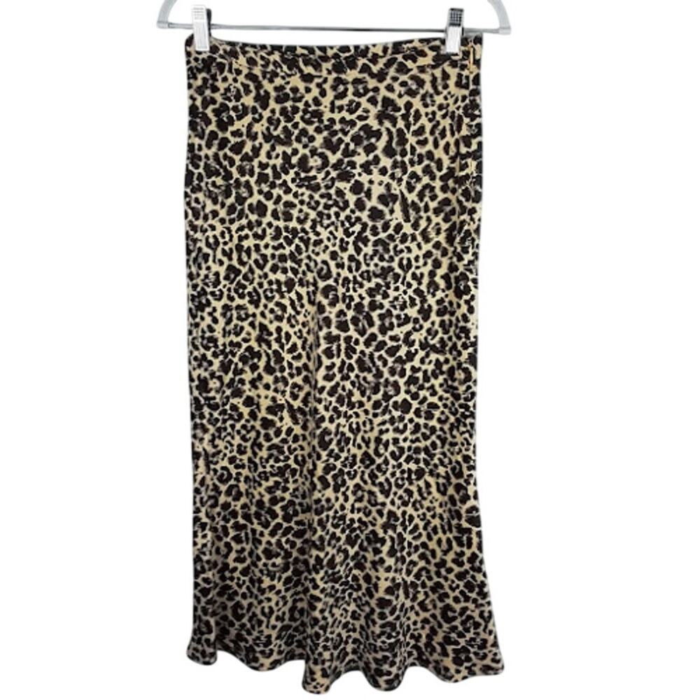Anthropologie Leopard Print Midi Skirt Women’s US 0